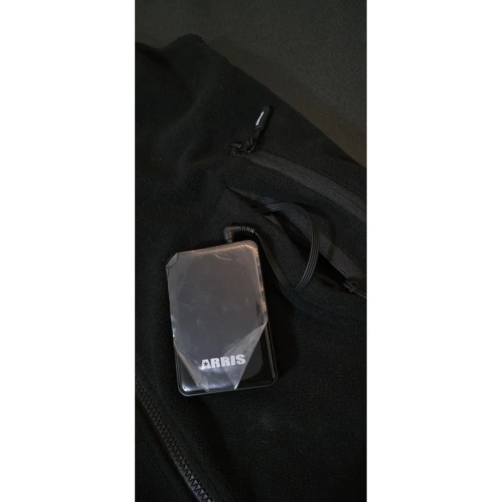 NEW ARRIS Unisex Fleece 7.4V Heated Vest W Battery Pack Adjustable Sizing‎ Black